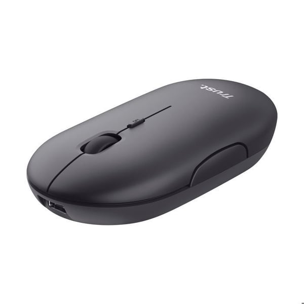 Trådlös Mus - Trust - Puck - Uppladdningsbar - Tyst - Bluetooth / 2,4 GHz - Svart