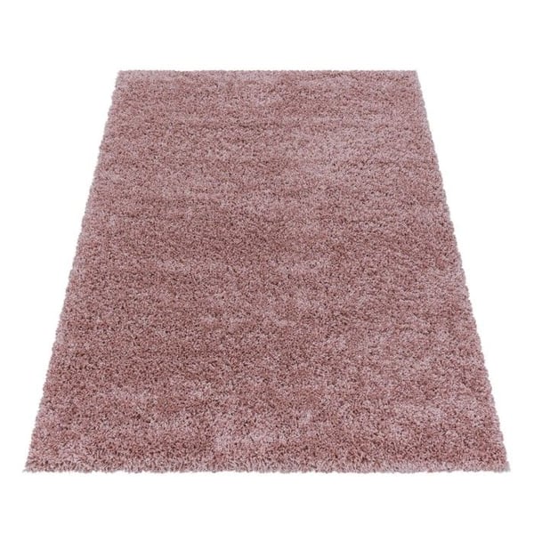 Shaggy matta - MELIS HOME - Enfärgad design - Rosa - 200 cm (diam) - Hår 30 mm