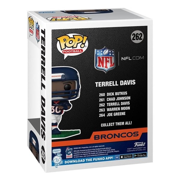 Figurine i Vinyl - FUNKO - Terrell Davis - NFL Legender - 9,5 cm - Perfekt Present för Fans