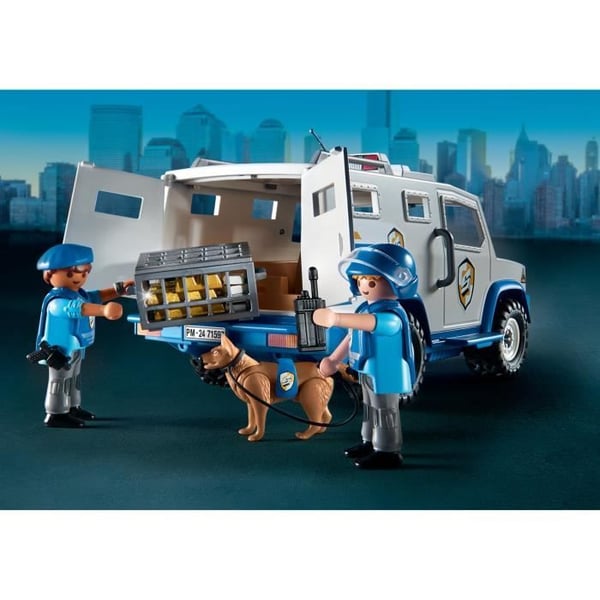 PLAYMOBIL 71597 Panservogn med pengetransportører, Action Heroes, Politimænd, 84 stykker, fra 4 år og opefter