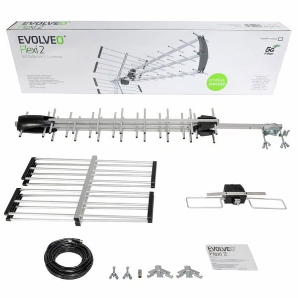 EVOLVEO Flexi 2, utvändig passiv antenn DVB-T2, LTE-filter, 4G, 5G