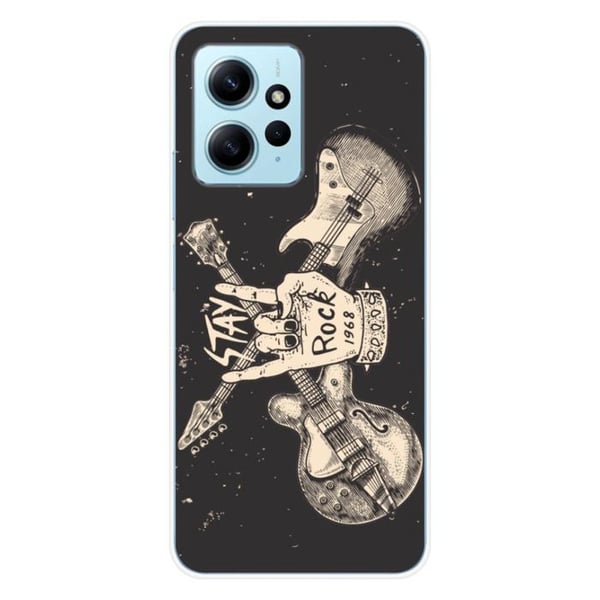 Siliconfodral med tryck - 1001 fodral - Xiaomi Redmi Note 12 4G - Transparent - Halvstyv - Mönster Stay Rock