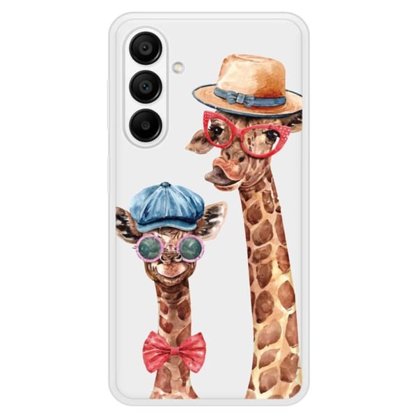 Siliconförstärkt tryckt skal kompatibel med Samsung Galaxy A15 Rolig Giraff