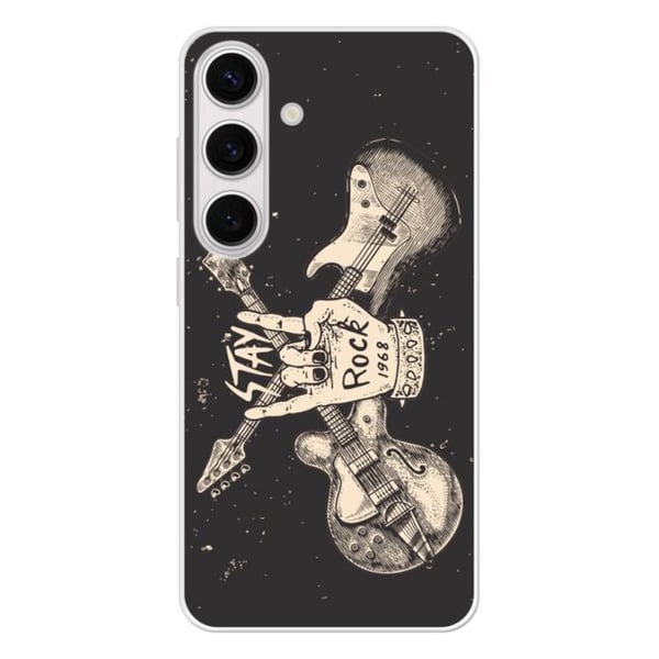 Coque i förstärkt silikon med tryck kompatibel med Samsung Galaxy S24 Stay rock