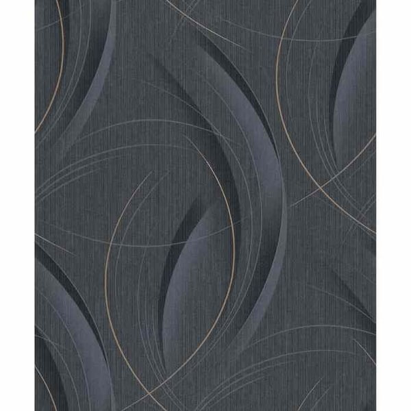 Non-woven tapet 10218-15 Tapet med vågiga ränder 0.53 x 10.05 m Erismann GMK - Fashion For Walls svart