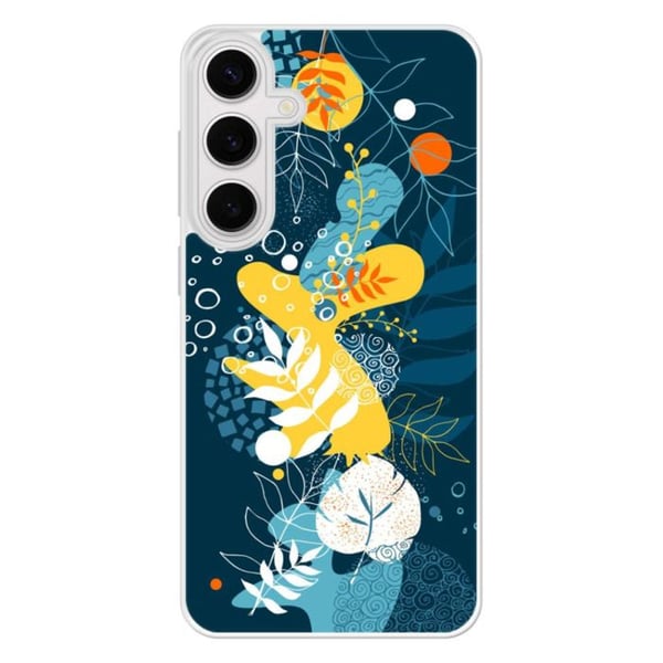 Siliconförstärkt skal med tryck kompatibelt med Samsung Galaxy S24 FE Havsblommor