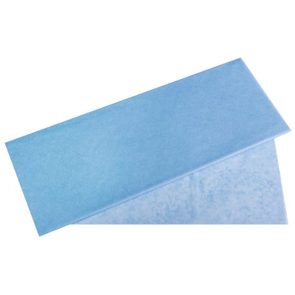 Mjukpapper, ljusäkta, himmelsblått, 50x75cm, 17g/m², färgbeständigt, 5 ark