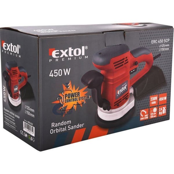 EXTOL PREMIUM excenterslip, 125mm, 150mm, 450W, 8894202