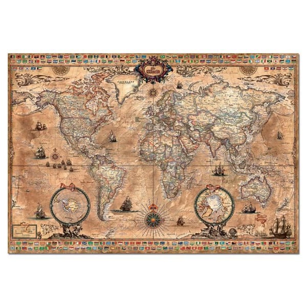 Pussel Världskarta, 1000 bitar, Resa och kartor, EDUCA 15159