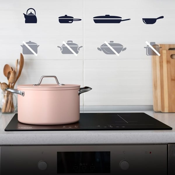 CIARRA Induktionshäll 4 zoner 2 modulförstärkare 7200W Barnsäkerhetstimer 59cm Sensitive Touch Svart glas