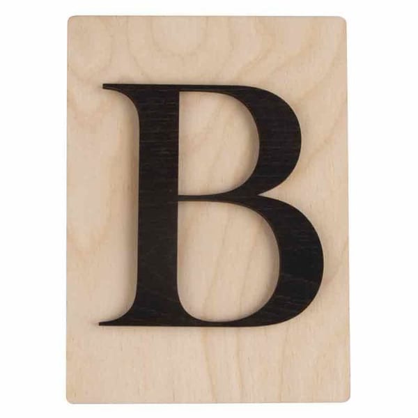 Bokstäver i trä dekoration - RAYHER - 14,9 x 10,5 cm - Enkel sida - Väggmontering - Svart