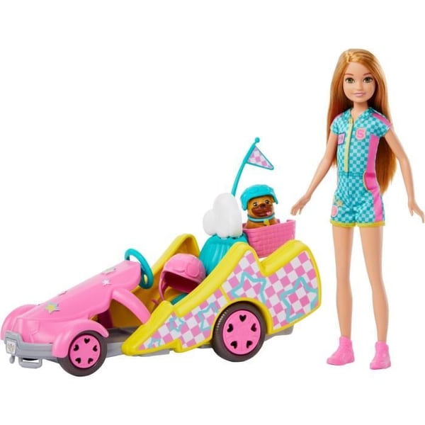 Coffret Poppy Stacie - Barbie - Go-kart - Hundar - Tillbehör - Klistermärken