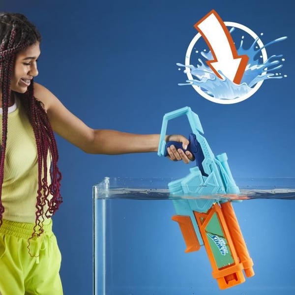 Nerf Vandpistol Mega Dunk-Fill, nem øjeblikkelig opfyldning, 1L tank, Nerf Super Soaker, fra 6 år.