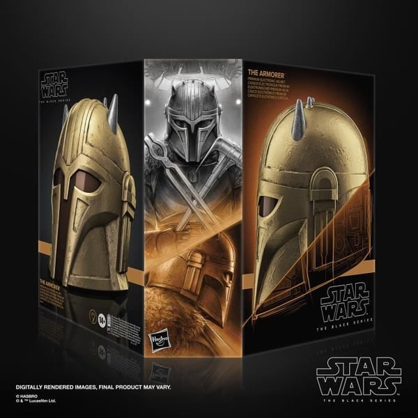 Casque The Armorer elektronisk premium, cosplay artikel, fra 14 år, Star Wars The Black Series
