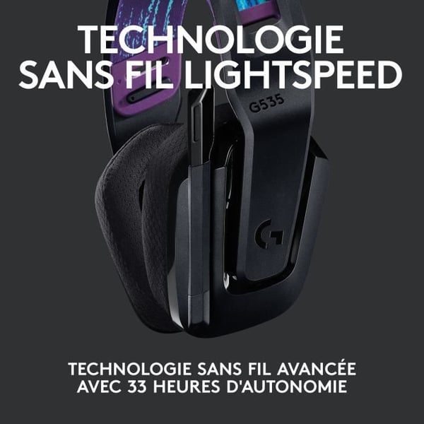 Gamingheadset - Trådlös - Logitech G - G535 Lightspeed - PS5, PS4, PC, MAC - Svart