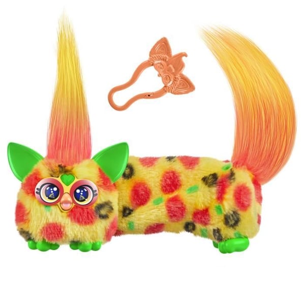Furby DJ Furblets Pepp-Oh-Roni, Mini elektrisk plysdjur, leksak för barn, 45 ljud och låtar, från 6 år.