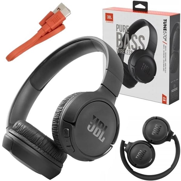 Bluetooth-hörlurar - JBL - T570BT-BK - Svart - Över örat - 1-knappskontroll