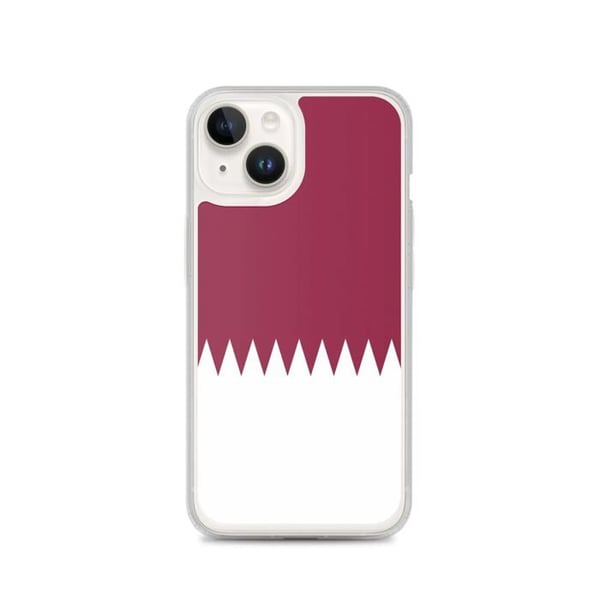 Mobilskal – Qatarflagga – Kompatibel med iPhone 14 – Mjuk Fodral – Slitstark och Stöttålig – Silikon – Pixelforma