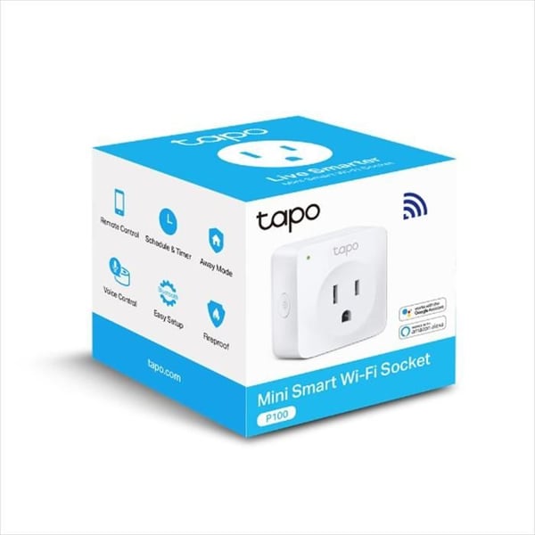 Mini Smart Kontakt Tp Link Tapo P100 (1 Pack) Kontrollera Alexa eller Google Assistenten