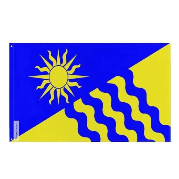 Penticton Flagga – 120 x 180 cm – Hållbar Polyester – 2 Metall Öglor – Inomhus / Utomhus – Pixelforma