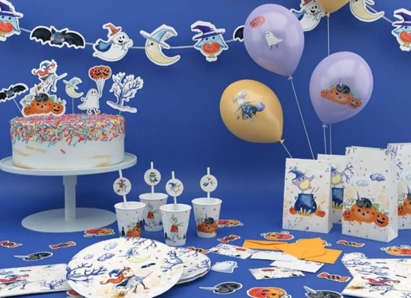 Presentpåsar - LILLA CLOWN - Halloween-kollektion - Set om 8 - Papper - Mönster med pumpor och ugglor