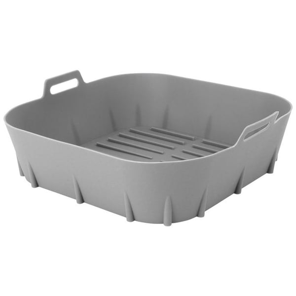 Silikoninlägg för fritös utan olja - Air Fryer - 22x22 cm - Återanvändbar - Non-stick - Grå