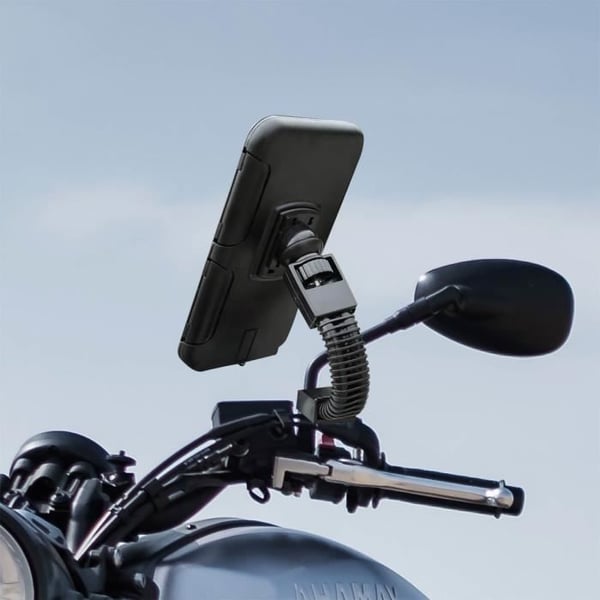 Backspegelhållare för telefon - AVIZAR - Vattentät - 360° rotation - Motorcykel/cykelkompatibel - Svart