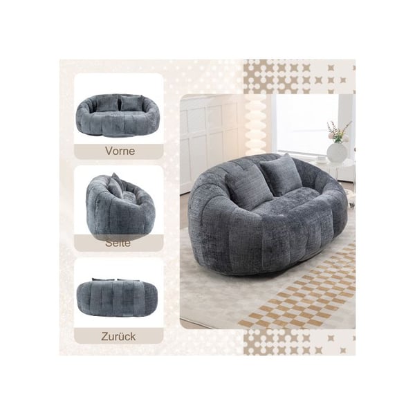 Sohva Papupussi Leikkituoli kestävä ja mukava (Harmaa chenille)