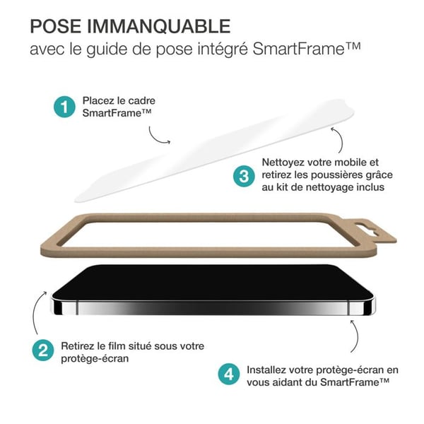 Skärmskydd i härdat glas - BIGBEN - Honor X5C Plus - Hårdhet 9H - SmartFrame installationsguide - 2.5D oljefobiskt glas