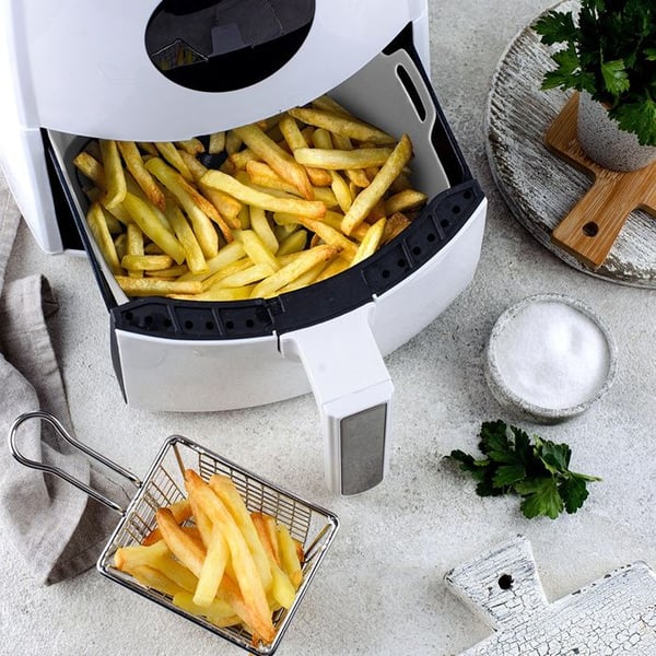 Silikoninlägg för fritös utan olja - Air Fryer - 22x22 cm - Återanvändbar - Non-stick - Grå