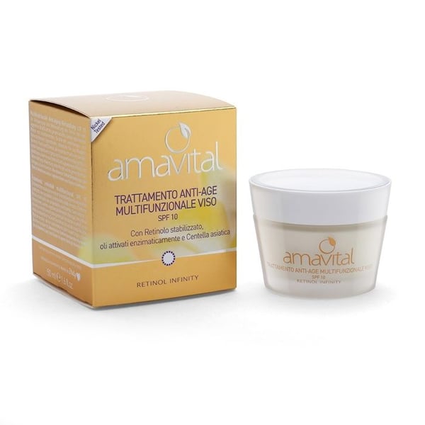 Amavital Retinol Infinity Anti-aging Multi-Active SPF 10, Ansiktskräm med stabiliserad retinol och centella asiatica, 50 ml