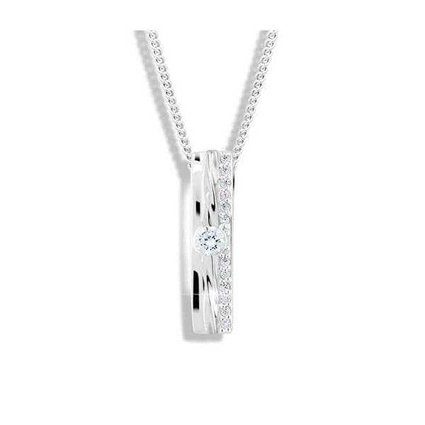Glittrande halsband med kubiskt zirkon M46022 (kedja, hänge)
