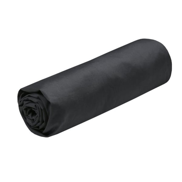 Drap housse percale av bomull - Stof - 140x200 cm - Stort gummiband 30 cm - Antracit - Modell Elysée - 100% bomull Oeko-Tex