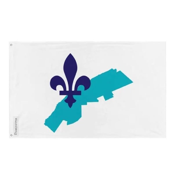 Drapeau Bas-Saint-Laurent – 60 x 90 cm – Motståndskraftig Polyester – 2 Metallöglor – Inomhus / Utomhus – Pixelforma