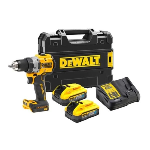DEWALT POWERSTACK slagboremaskine - 2 batterier 18V 5Ah - DCD805H2T-QW