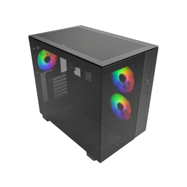 Gaming PC-chassi - MONTECH - King 65 PRO - Dubbel kammare - Glaspaneler - 3 ARGB-fläktar