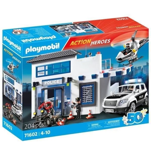 PLAYMOBIL 71602 Polisstation och fordon, poliser, actionhjältar, 159 stycken, från 4 år och uppåt