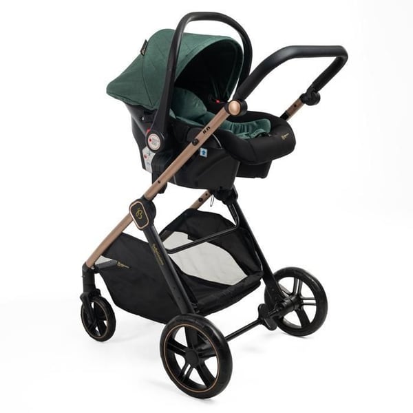 BEBELISSIMO - Kombinerad trio 3 i 1 - bilstol 0+ IRIS – liggdel – Isofix-baser – stödfot – upp till 22kg - grön