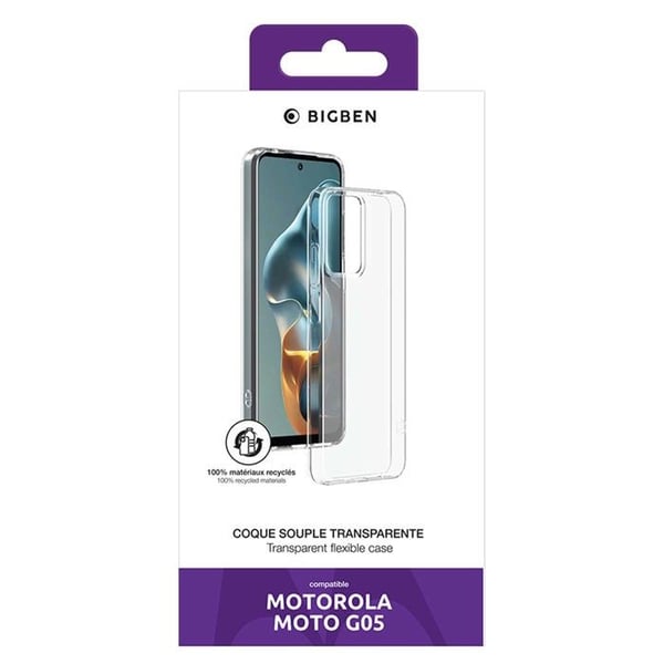 Fodral - BIGBEN CONNECTED - Motorola Moto G05 - Mjuk - Transparent - Miljövänlig