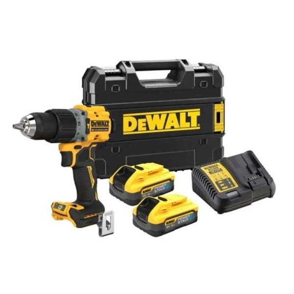 DEWALT POWERSTACK slagboremaskine - 2 batterier 18V 5Ah - DCD805H2T-QW