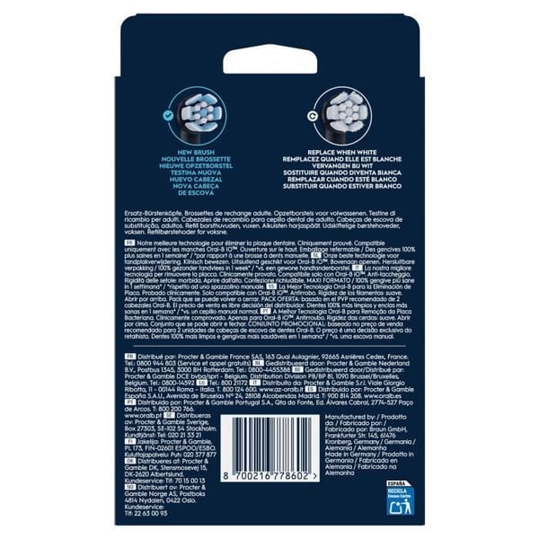 Brossetter - ORAL-B - iO refiller Mild Care - Pakke med 8 - Sort