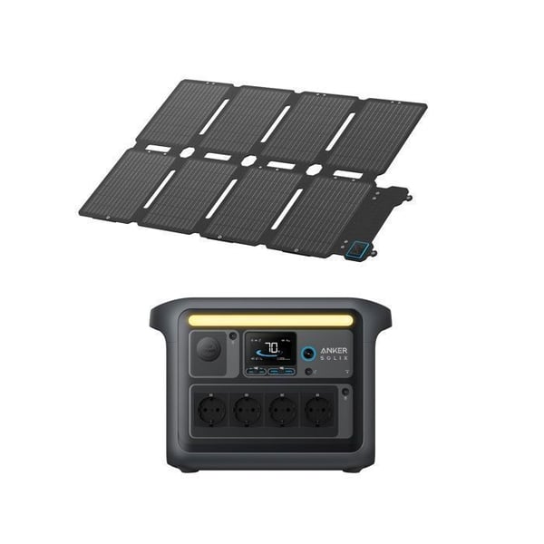 KIT Elstation Anker SOLIX C1000X med Solpanel PS100X