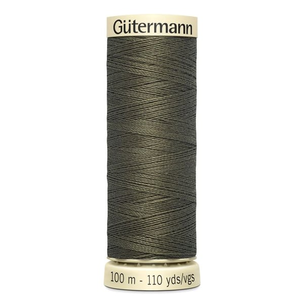 Lot om 5 spolar 100m Tråd 100% polyester Gutermann Ref 788988 - Att 676 - mörk khaki