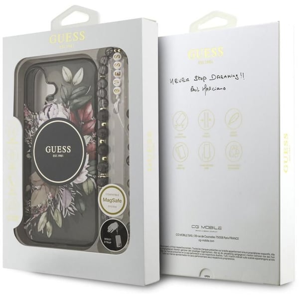 Gissa IML Blommor Remfodral med MagSafe för iPhone 17 6.3" Svart - GUHMP17SHFWBRCESK