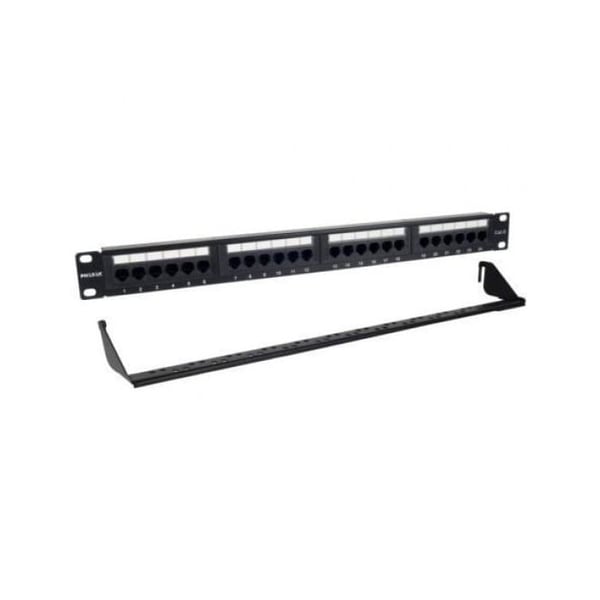 Patch Panel Phasak PU 2424 24P Cat.6 UTP 1U Dual Rackorganisatör 19? Svart aluminium