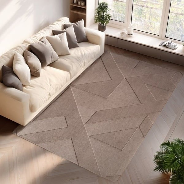 Teppe - AYYILDIZ - Bohèmes - Geometrisk - Beige - 3D-effekt