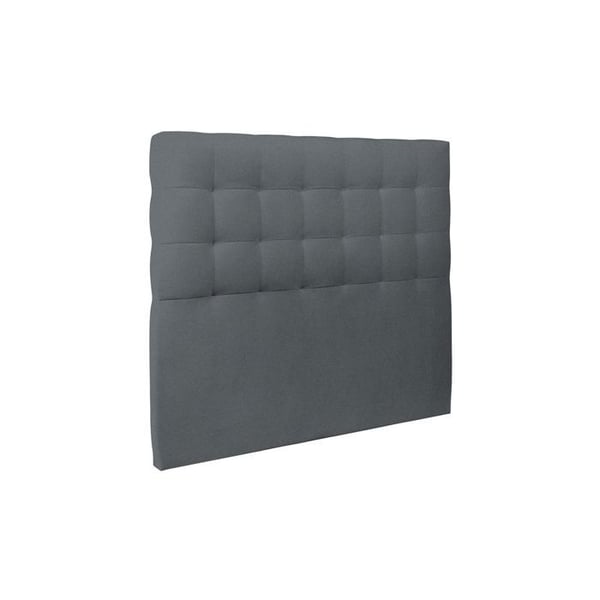 Sänggavel med stoppning i antracitgrå sammetsliknande tyg L 180 cm - Tjocklek 10 cm stoppad - Design sänggavel i massivt trä
