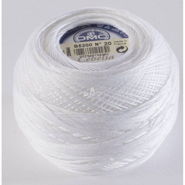 DMC - Virkgarn Cébélia Gross. 20 - Färg B5200 Vit