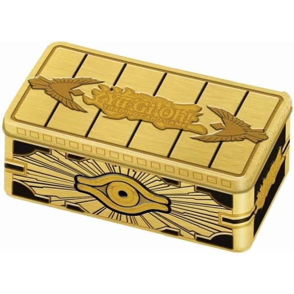 Tennlåda - YU-GI-OH - Kongst Sarkofag 2019 - Guld - Kortskydd (minskar slitage) - Innehåller 3 Mega Packs