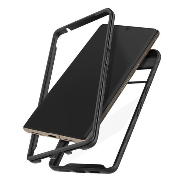Chock-skyddande skal - Google - Pixel 7 Pro - Hårda transparent baksidan - Svart silikonram - Halkfri